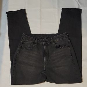 American Eagle faded black curvy mom jeans